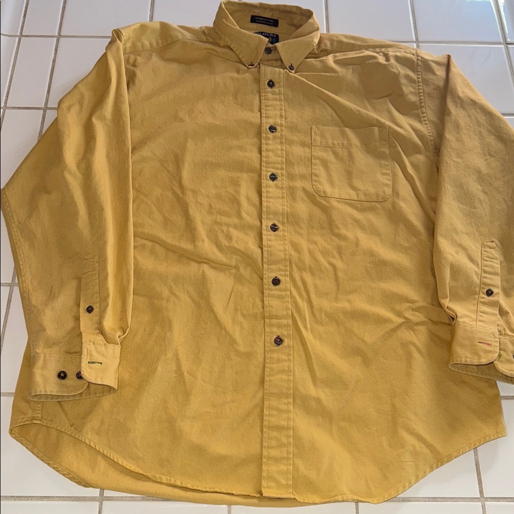 Colours by Alexander Julian long sleeve Button Down Shirt L 🐈‍⬛ mustard color